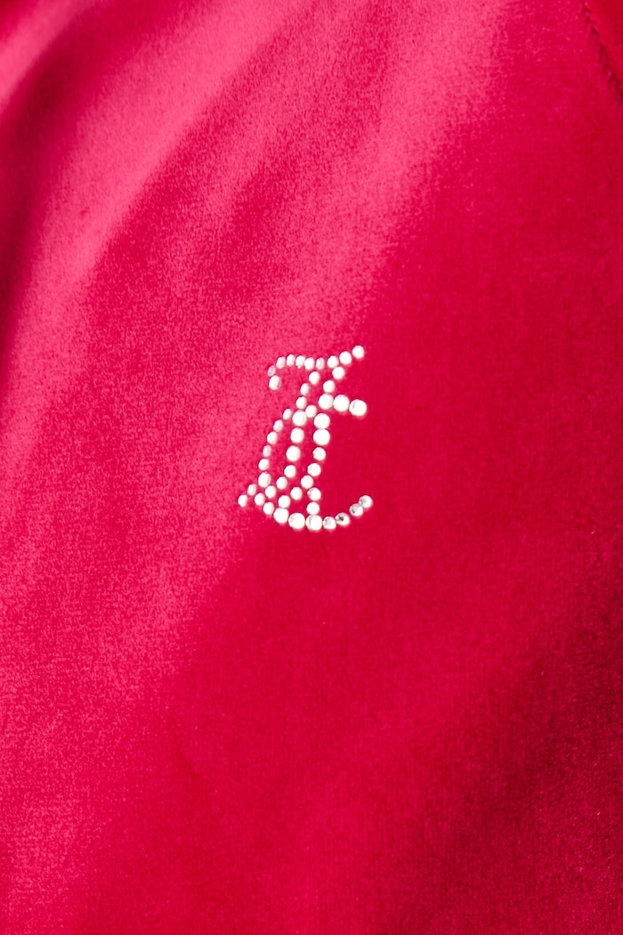 Jopica s kapuco ženska velur MADISON HOODIE Juicy Couture rdeča JCWA122001