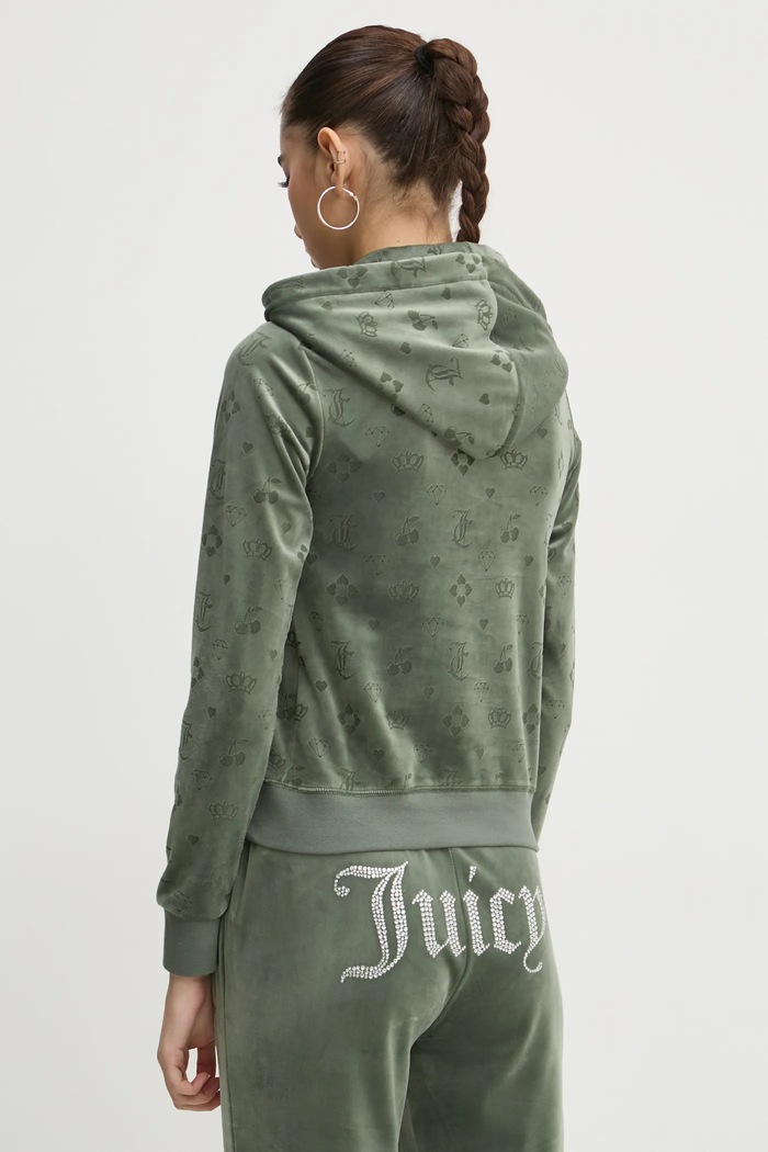 Odzież Juicy Couture bluza welurowa JCWAS125302 zielony