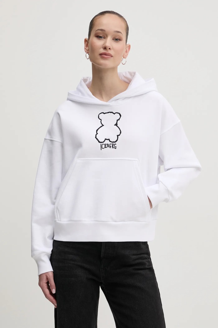 Iceberg hanorac de bumbac imprimeu alb E071.6300