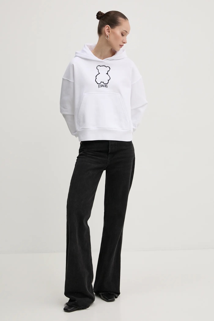 Iceberg hanorac de bumbac E071.6300 alb SS25