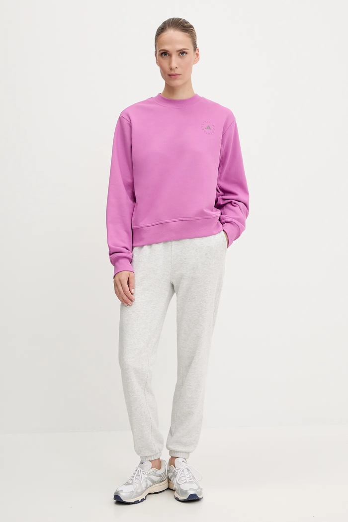 adidas by Stella McCartney Bluza bawełniana JJ0151 różowy SS25