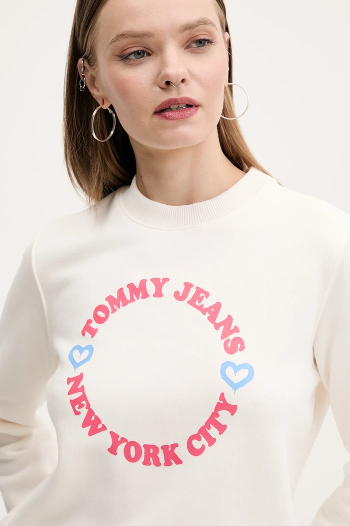 Tommy Jeans bluza beżowy DW0DW21770