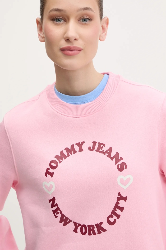Mikina Tommy Jeans růžová DW0DW21770
