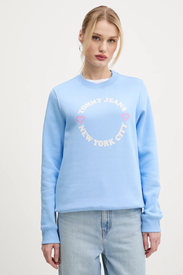 Dukserica Tommy Jeans print plava DW0DW21770