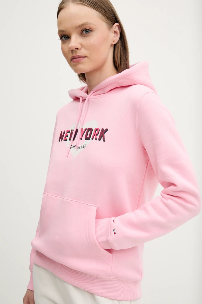 Mikina Tommy Jeans růžová DW0DW21771
