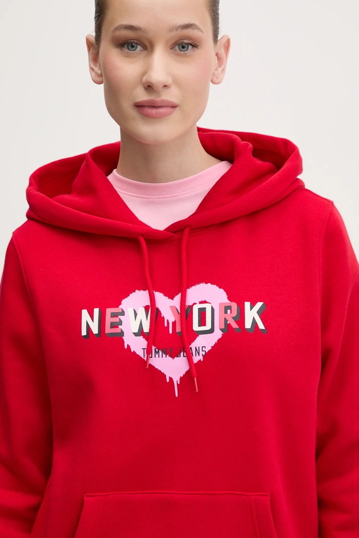 Dukserica Tommy Jeans crvena DW0DW21771