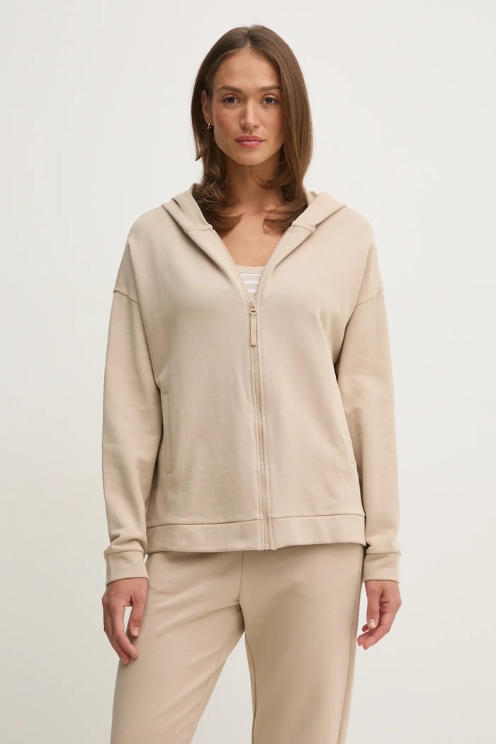 United Colors of Benetton bluza bawełniana bawełna beżowy 3UNID500R