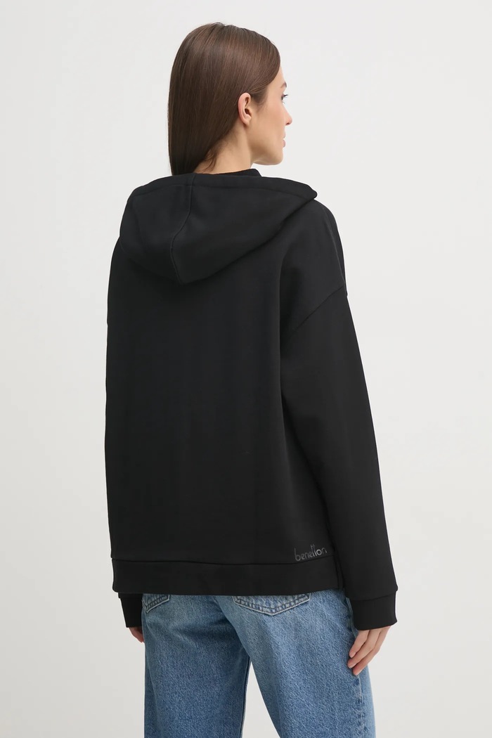 United Colors of Benetton bluza bawełniana 3UNID500R czarny AW25