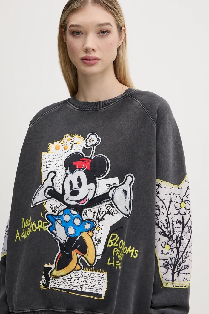 Desigual bluza bawełniana MINNIE szary 25SWSK25