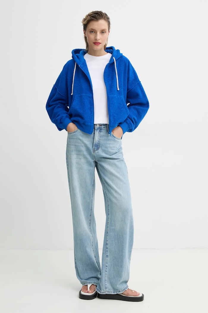 American Vintage bluza bawełniana BOBY03FE25 niebieski SS25
