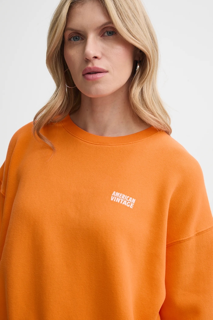 American Vintage bluza pomarańczowy IZU03AE25