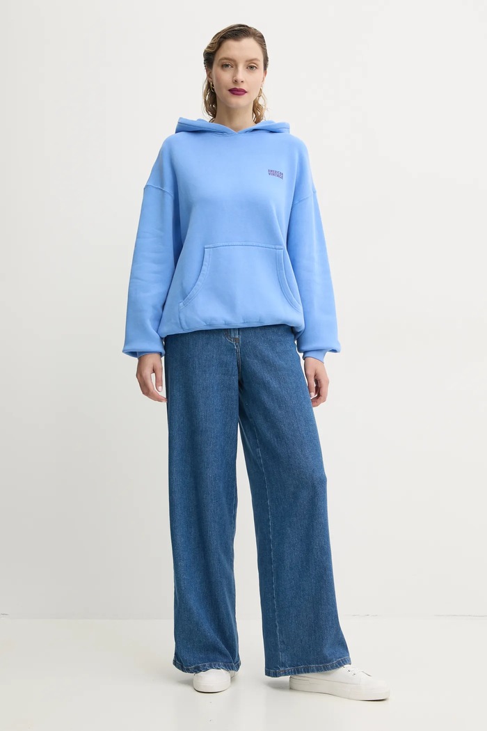 American Vintage bluza IZU03DE25 niebieski SS25
