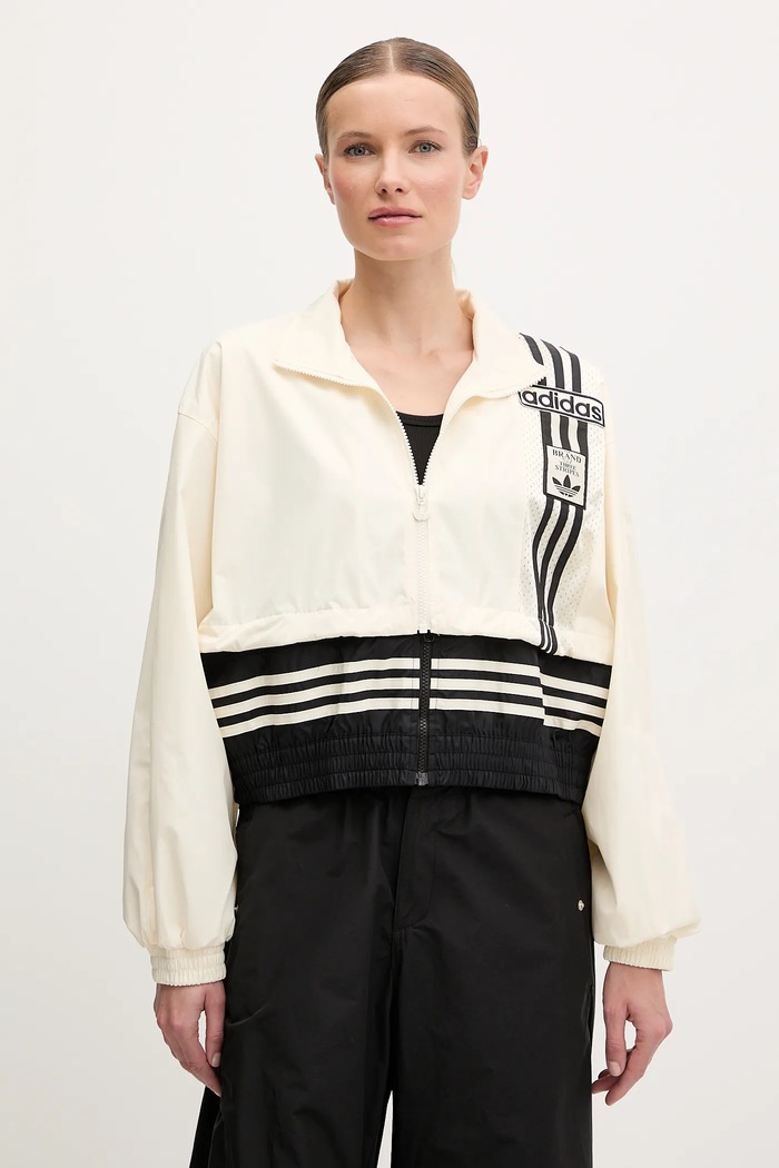 adidas Originals rövid kabát Woven Track Top nem szigetelt bézs JD0096
