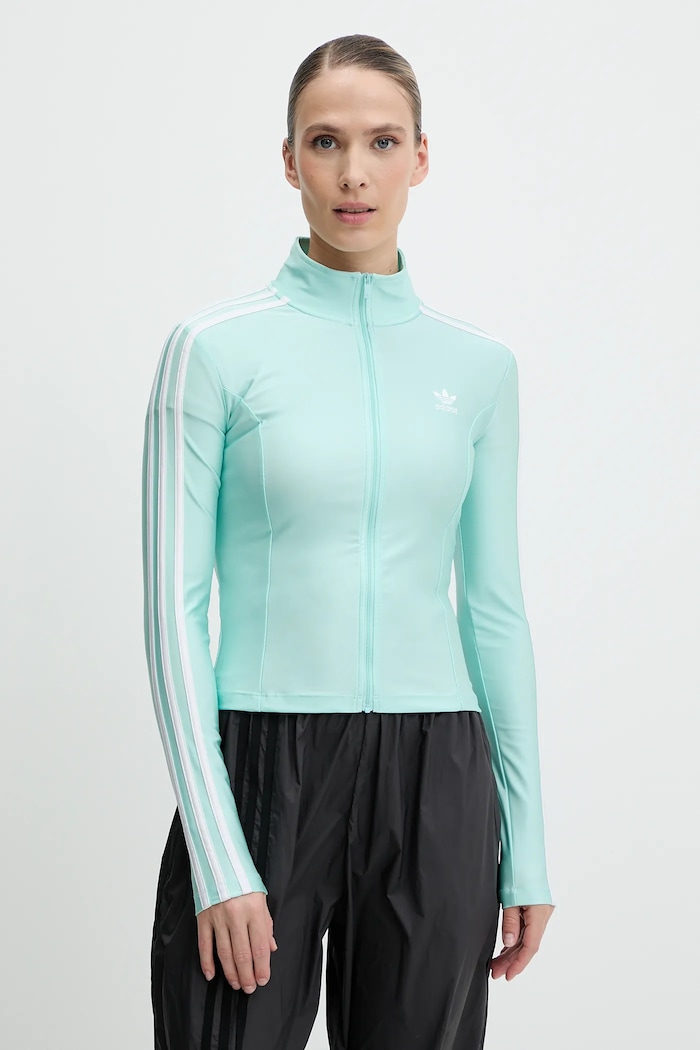 adidas Originals bluza 3-Stripes aplikacja turkusowy JC5579
