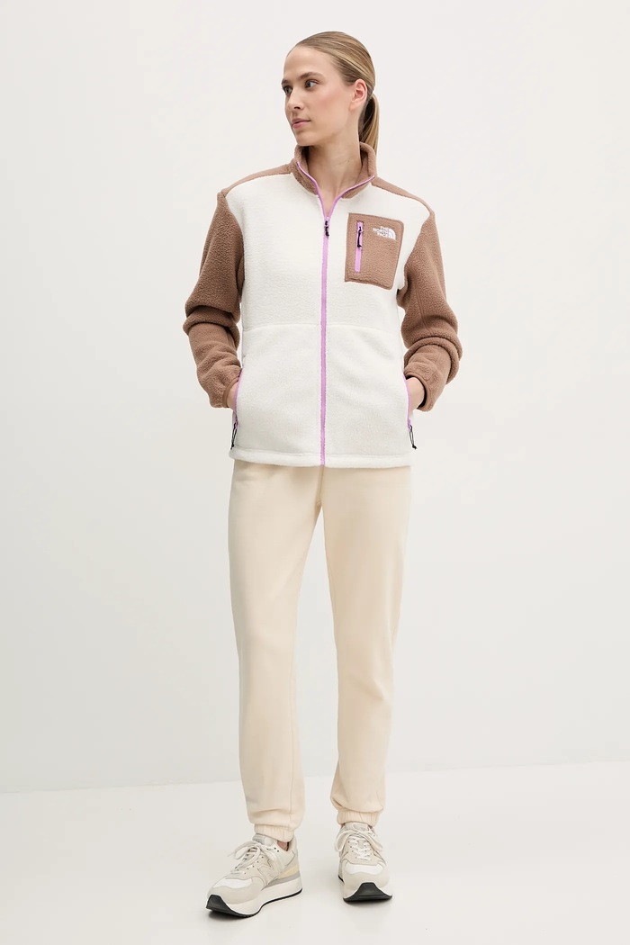 The North Face felpa in pile Yumiori NF0A88425K91 marrone SS25