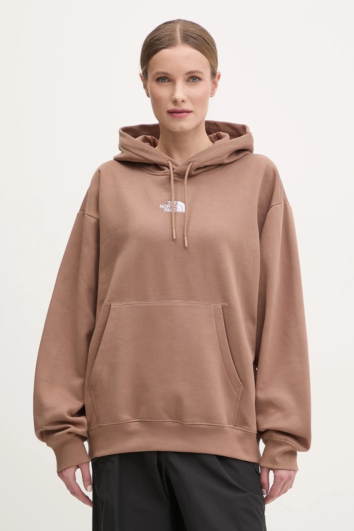 Mikina The North Face Essential s kapucí hnědá NF0A89EN6IH1
