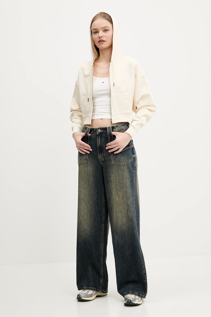 Памучен суичър Guess Originals W5RQ13.K68I1 бежов SS25