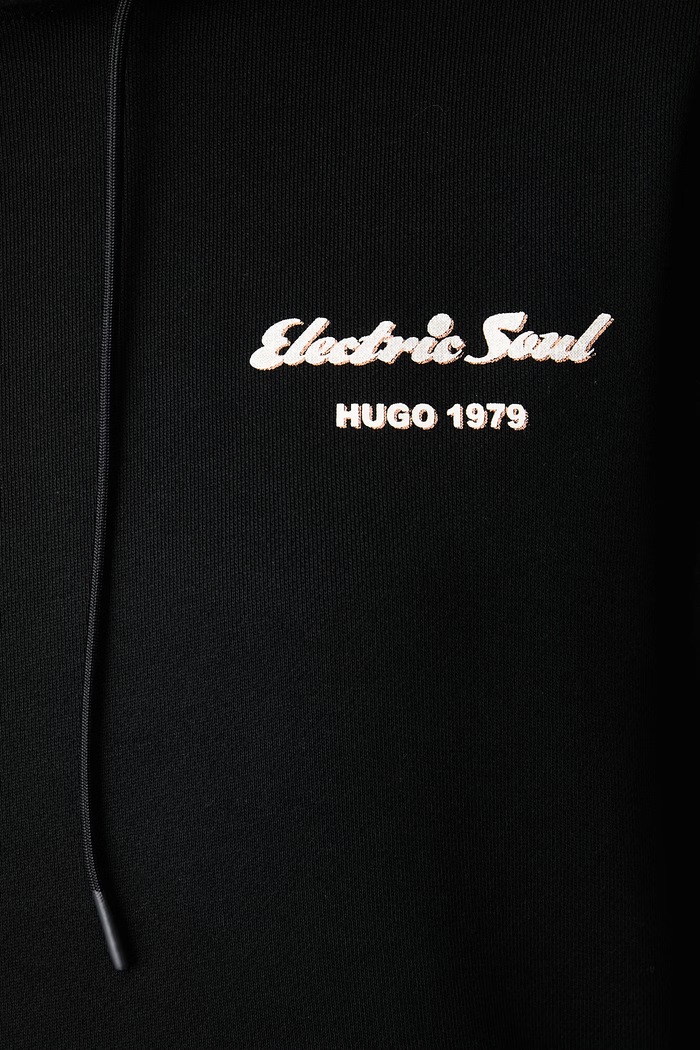 Bluza z kapturem damska bawełniana HUGO czarny 50539141