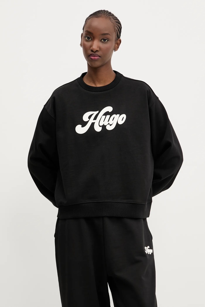 HUGO bluza imprimeu negru 50541169