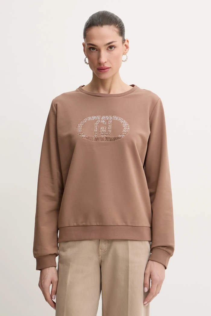 Liu Jo bluza aplikacja brązowy TA5168.FS090