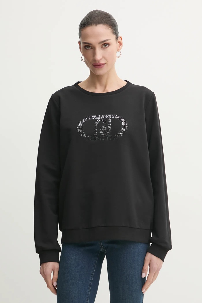 Liu Jo bluza aplikacja czarny TA5168.FS090