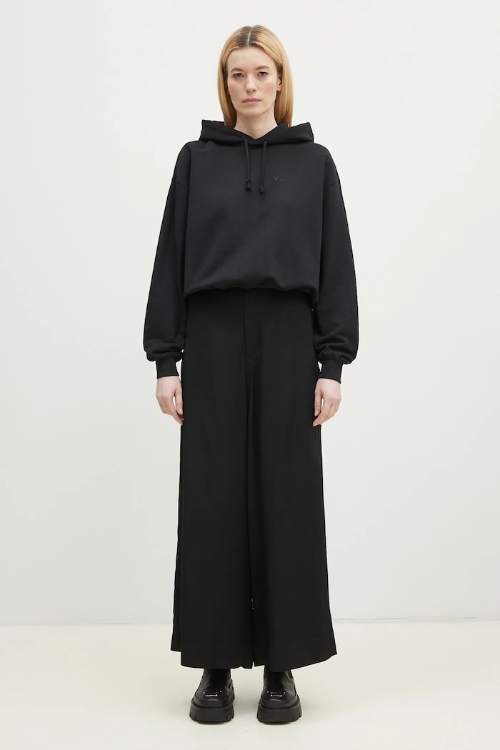 Хлопковая кофта Y-3 French Terry Boxy Hoodie JX7373 чёрный