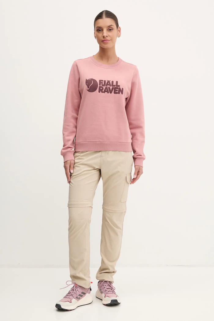 Tepláková mikina Fjallraven Fjällräven Logo F84143 ružová AW25