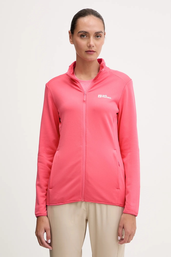 Αθλητική μπλούζα Jack Wolfskin Kolbenberg χωρίς κουκούλα ροζ A63965