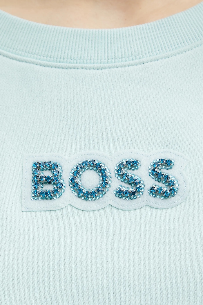 BOSS Orange bluza bawełniana 50540263 turkusowy
