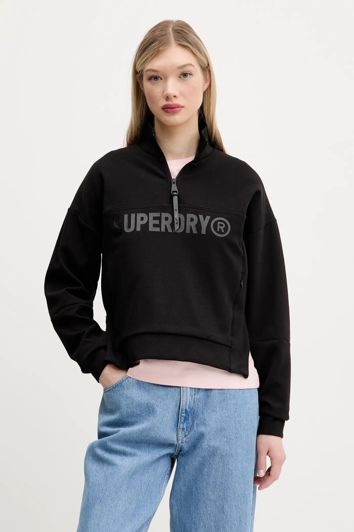 Mikina Superdry s elastanom čierna W2012295A.02A