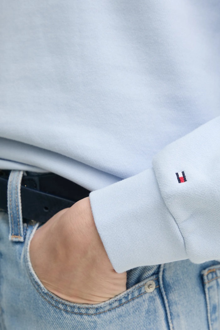 Bavlněná mikina Tommy Hilfiger modrá WW0WW45979