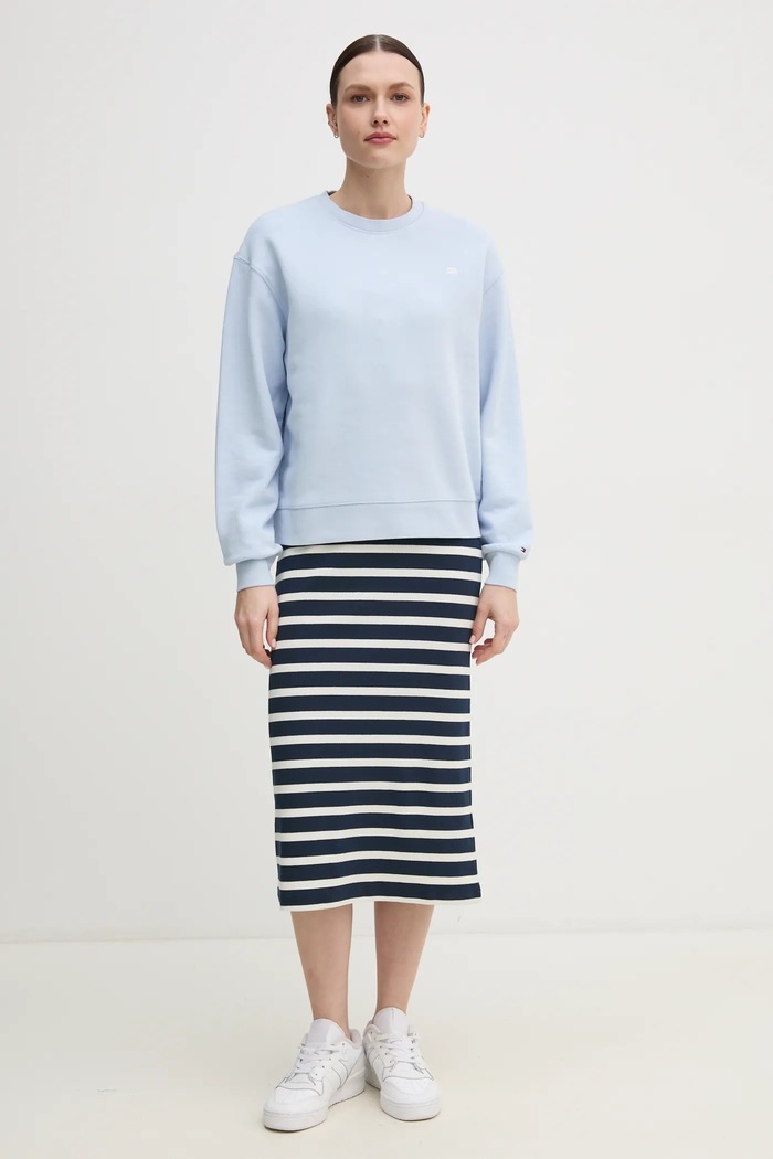 Tommy Hilfiger bluza bawełniana WW0WW45980 niebieski SS25
