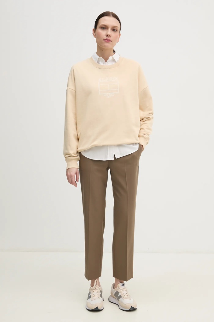 Tommy Hilfiger felpa WW0WW44633 beige SS25