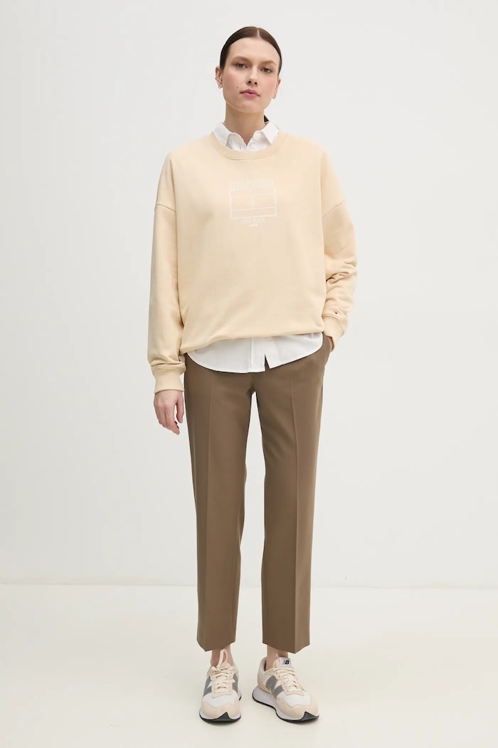 Tommy Hilfiger felpa WW0WW44633 beige SS25