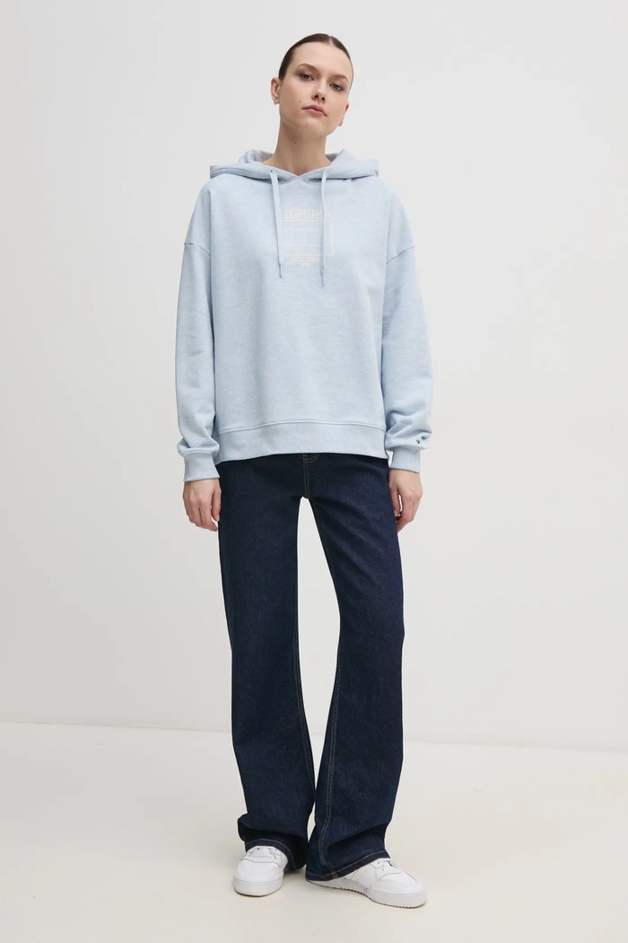 Tommy Hilfiger bluza WW0WW45523 niebieski SS25