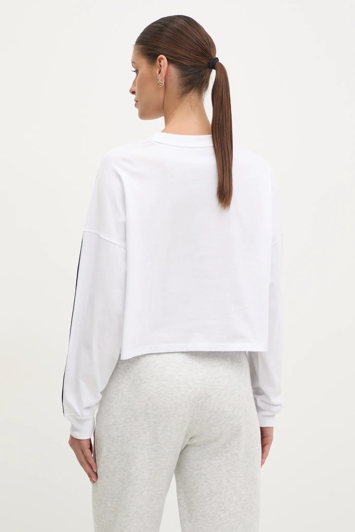 Oblečení Bavlněné tričko s dlouhým rukávem Dkny DP5T1226 bílá