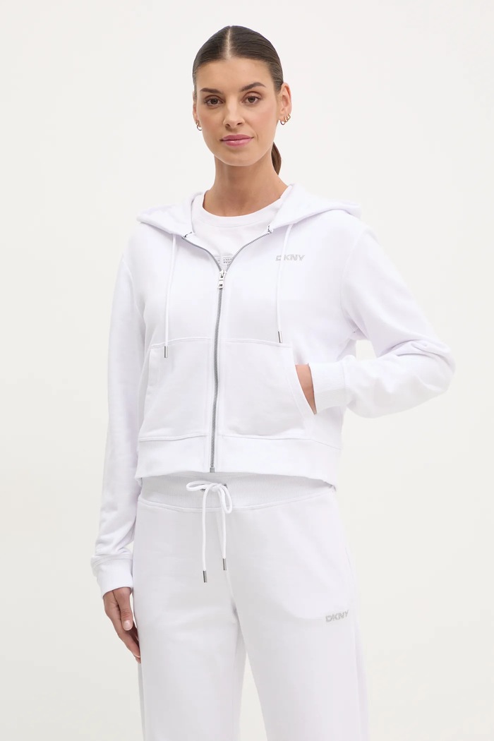 Dkny bluza z kapturem biały DP5J9588