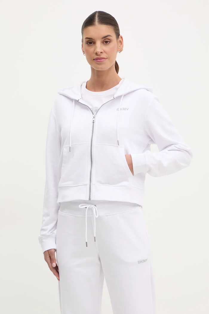 Dkny bluza z kapturem biały DP5J9588