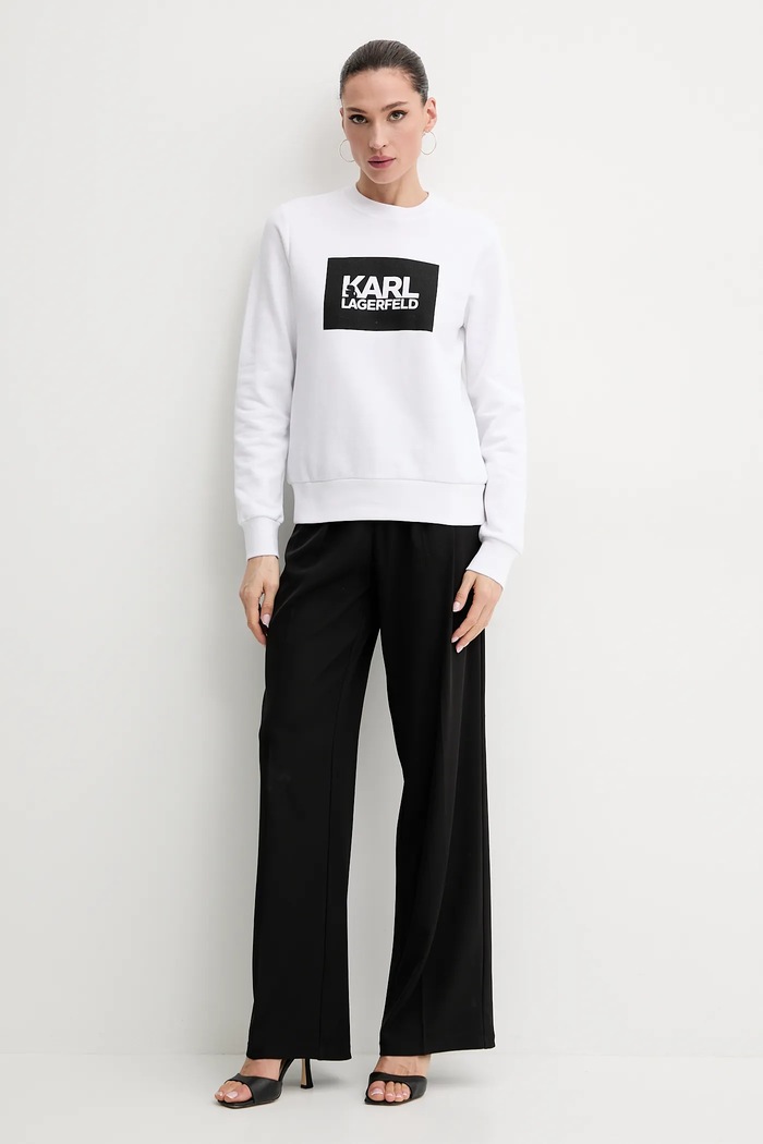 Karl Lagerfeld hanorac de bumbac ASW20006 alb SS25