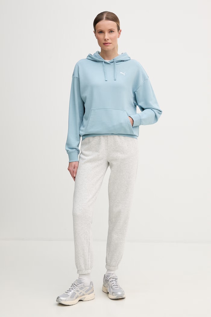Puma bluza z kapturem damska z bawełną 682387 niebieski SS26