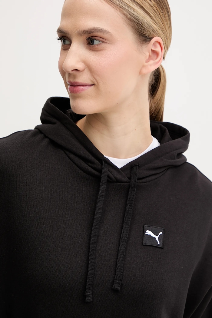 Puma hanorac de bumbac negru 685018