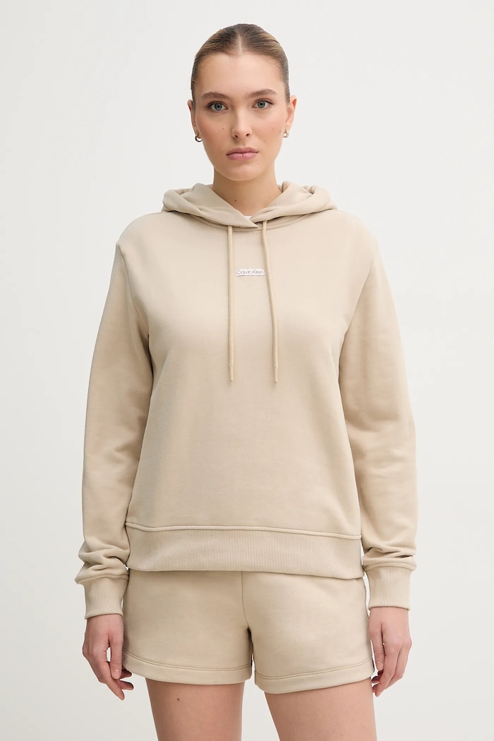 Pamučna dukserica Calvin Klein Jeans pamuk bež J20J225364