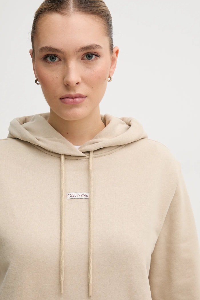 Pamučna dukserica Calvin Klein Jeans bež J20J225364