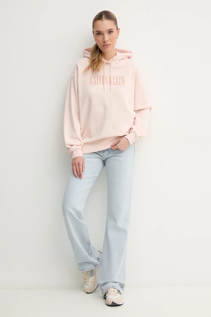 Calvin Klein Jeans bluza bawełniana J20J225579 różowy SS25
