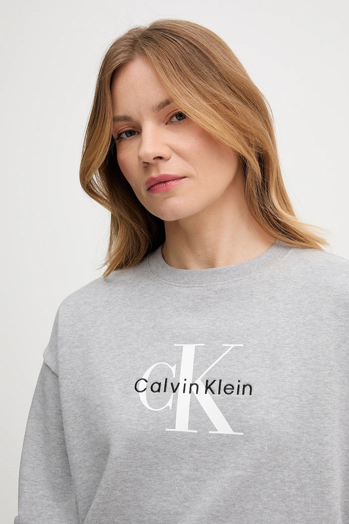 Calvin Klein Jeans mikina dámska s bavlnou sivá LV047B234G