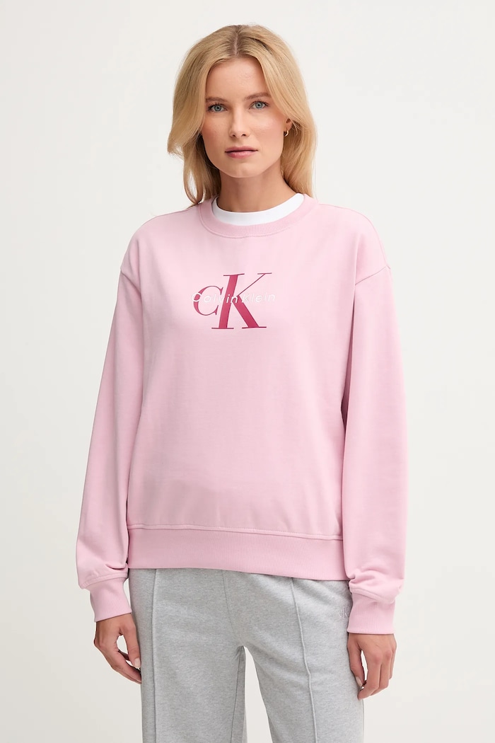 Calvin Klein Jeans mikina dámska s bavlnou ružová LV047B234G