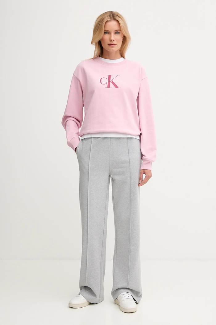 Calvin Klein Jeans mikina dámska s bavlnou LV047B234G ružová SS26