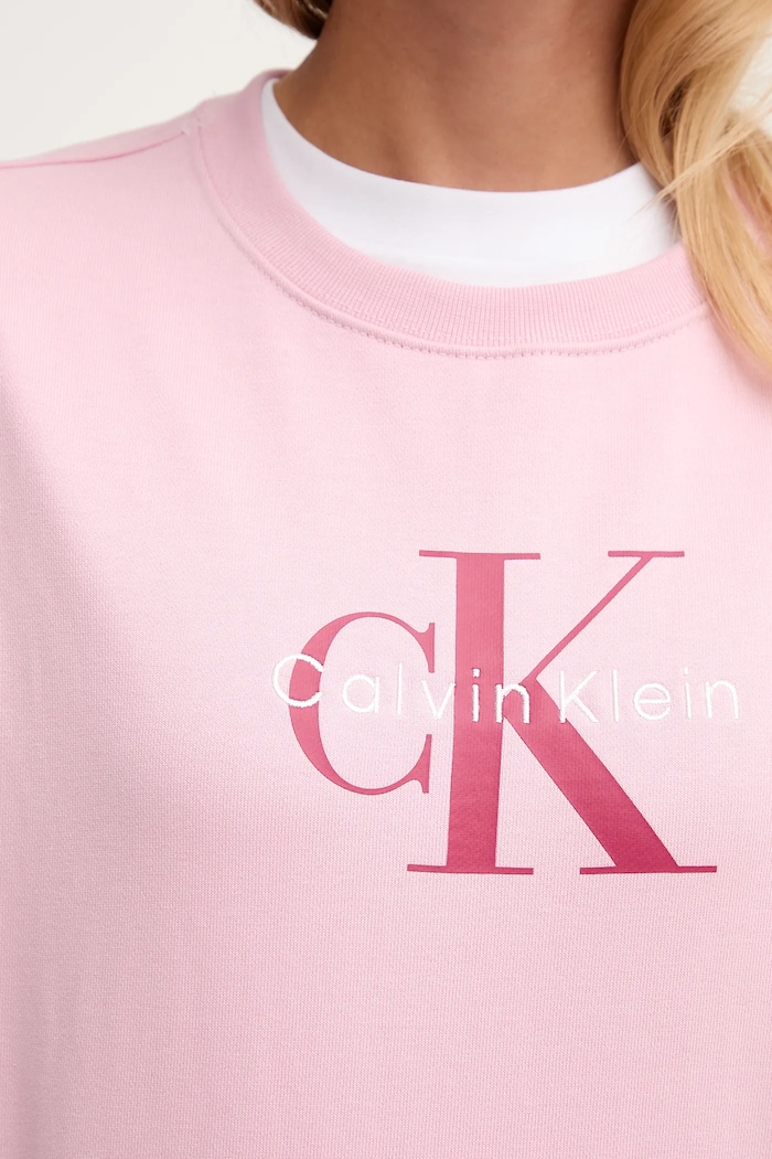 Calvin Klein Jeans mikina dámska s bavlnou LV047B234G ružová