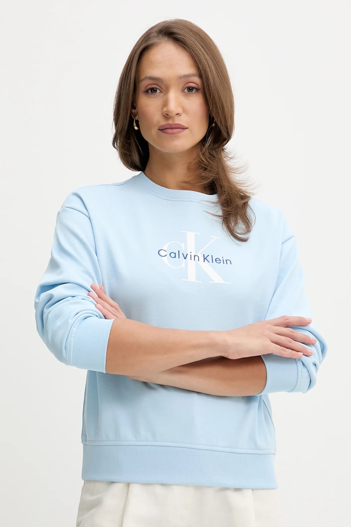 Calvin Klein Jeans μπλούζα Γυναικεία με βαμβάκι μπλε LV047B234G