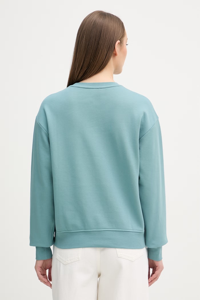 Oblečenie Calvin Klein Jeans mikina dámska s bavlnou LV047B234G tyrkysová